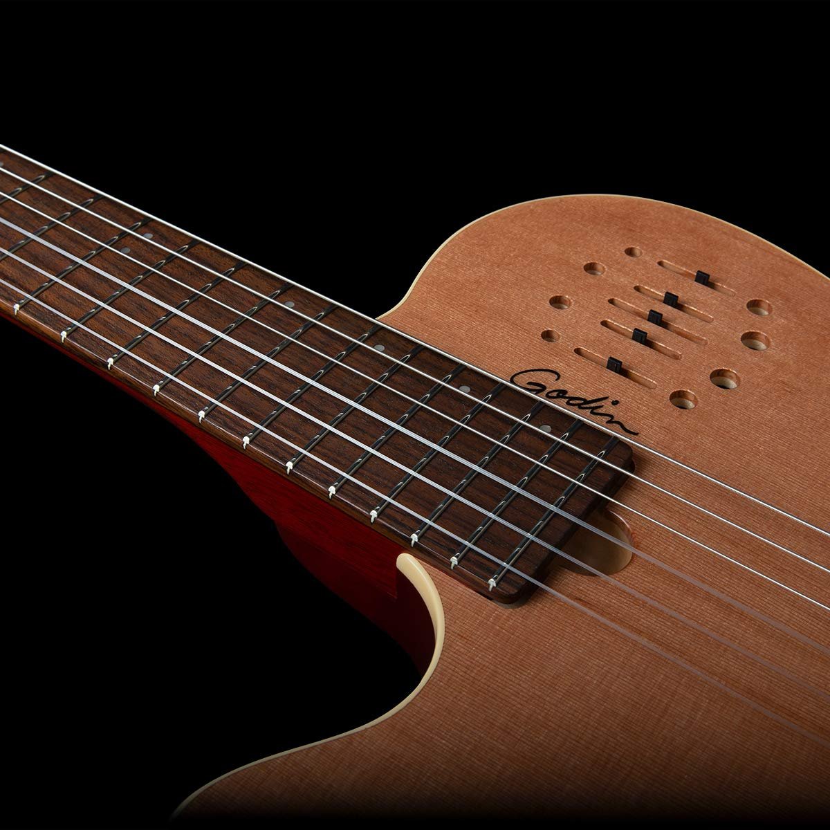 Godin Multiac 035878 6 Strings Hollow-Body Electric Guitar, Left-Handed, Natural SG