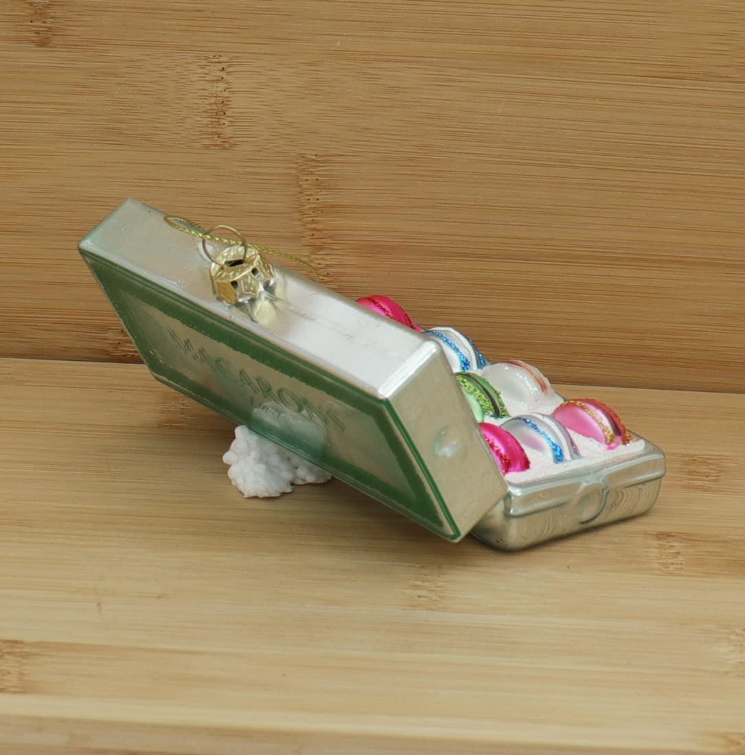Cody Foster Box of Macarons Glass Ornament, 4 x 3 5/8 in