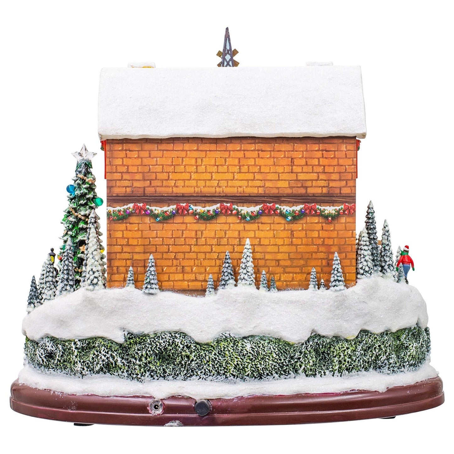LED Rotating Muscial Holiday Village 12 x 10 Wood Holiday Polar Train Station