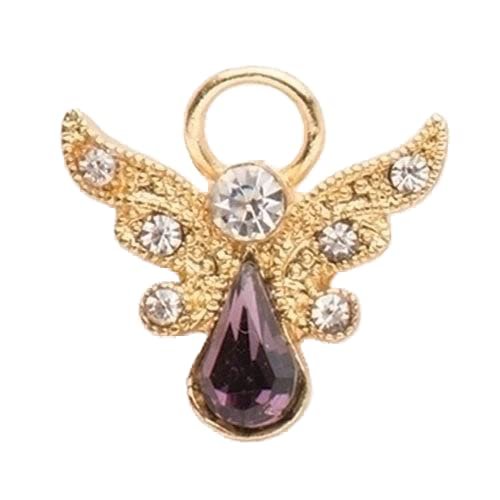Roman Birthstone Angel Pin February Amethyst