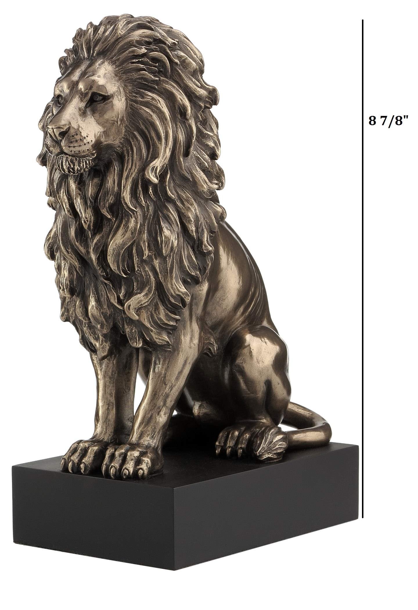Veronese Design 8 7/8 Inch Lion Sitting On Plith Sculpture Collectible Figurine