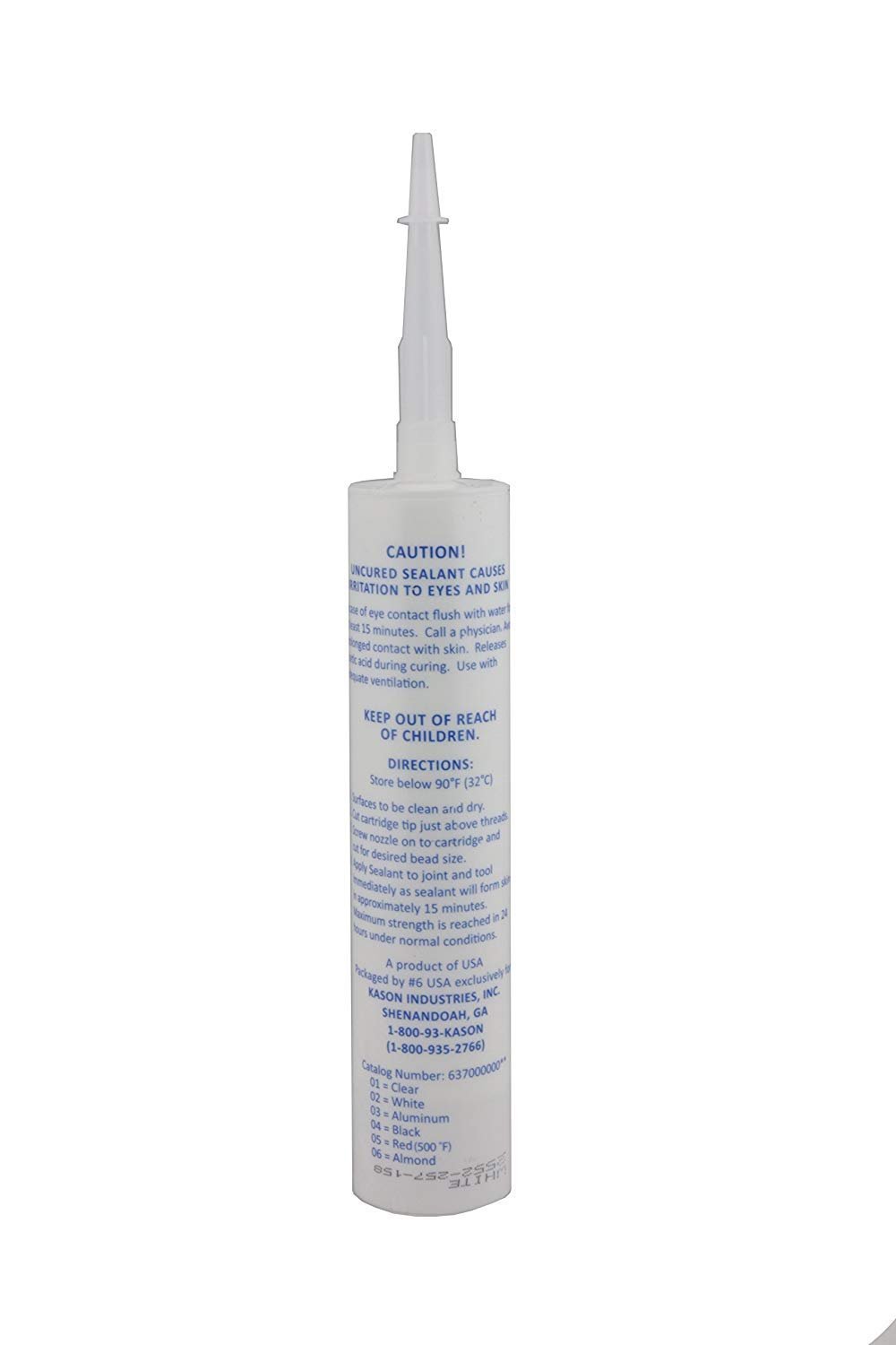 Kason 3700 Series Rubbaseal Silicone Sealant, Pack of 4, Aluminum 10.3 oz. Tubes, 63700000003