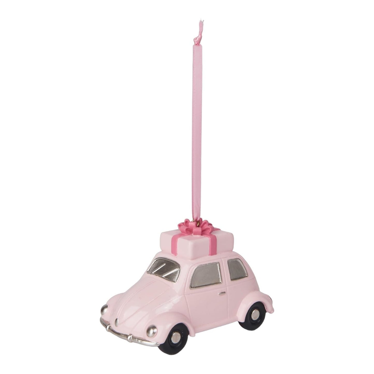 December Diamonds Pink Car Holiday Ornament Figurine – 4" Hand-Painted Festive Accent