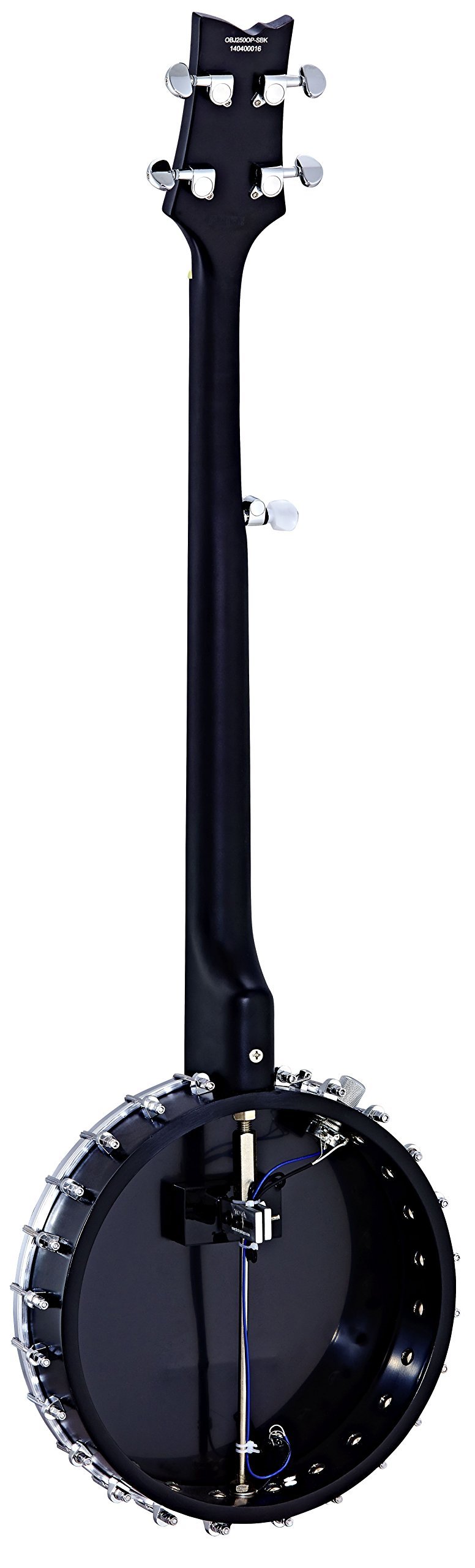 Ortega Guitars Raven Series 5-String Open Back Acoustic-Electric Banjo w/Bag, Right (OBJE250OP-SBK)