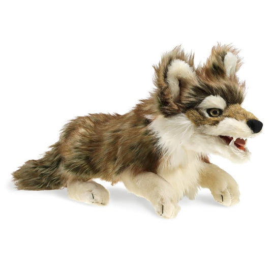 Folkmanis Gray Wolf Hand Puppet Gray/Black/White, 1 EA