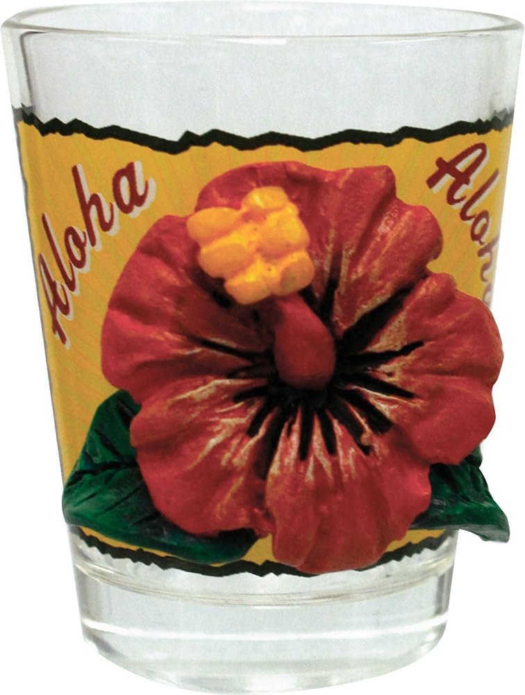The Islander Group Hawaii Hibiscus Aloha Polyresin Shot Glass Outer Sculpture