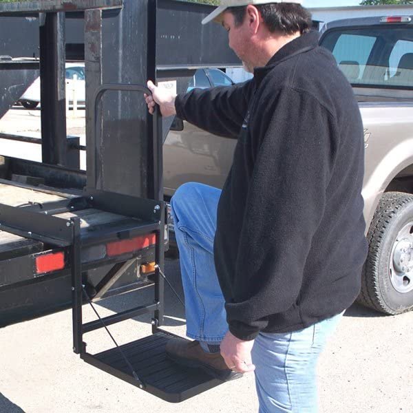Great Day Truck N' Buddy Folding Tailgate Step/Seat Platform for Work Flatbed Trucks and Equipment Trailers - 300 lbs Weight Capacity - Black Powder-Coated Finish, TNB2000B