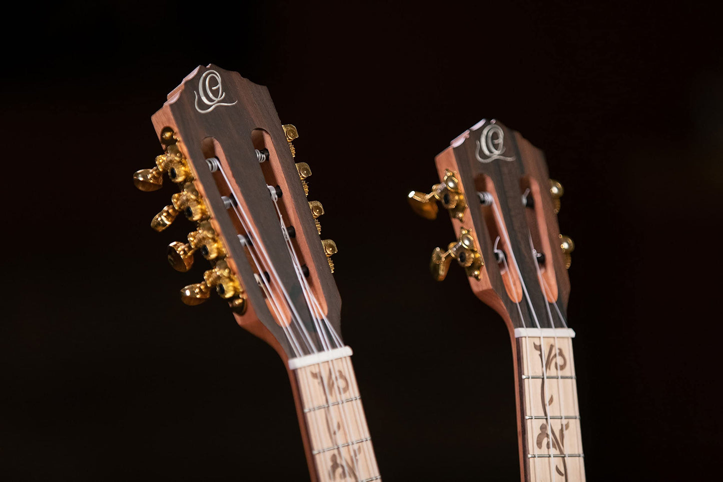 Ortega Guitars Custom Built Series Double Neck 4 & 8 String Tenor Acoustic-Electric Ukulele w/Bag, Right (Hydra-ZS)