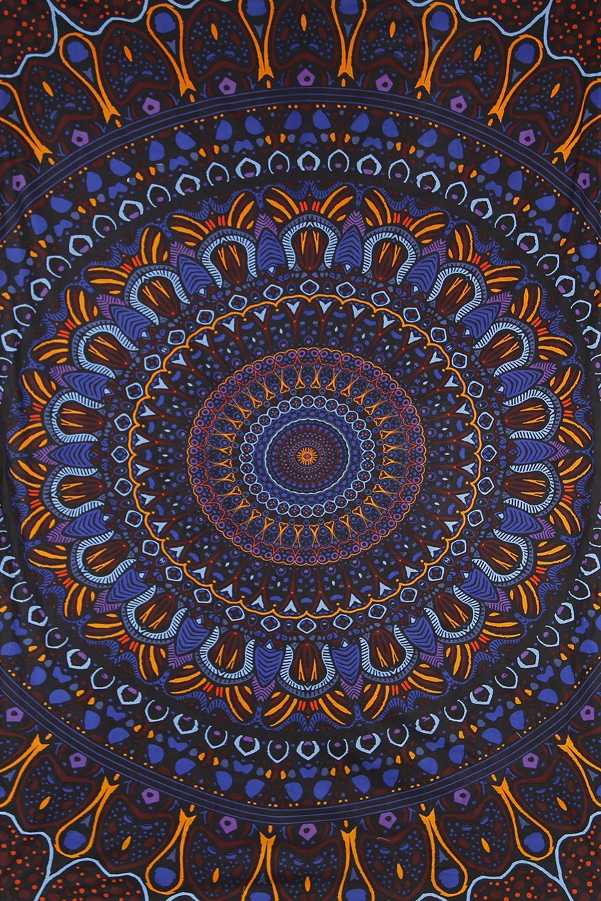 Sunshine Joy 3D Eclipse Psych Art Tapestry Wall Hanging Huge 60x90 Inches