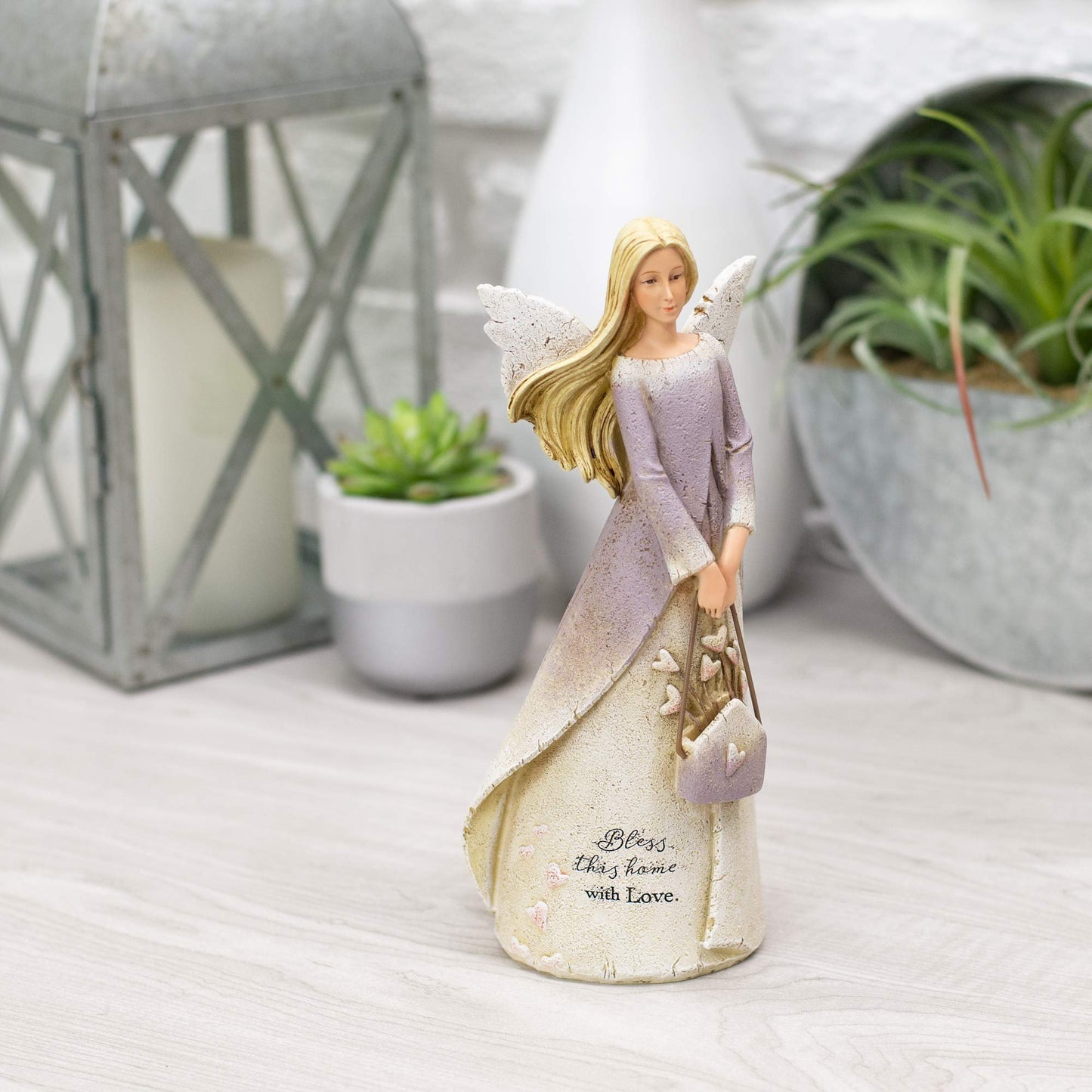 Roman Giftware Inc., Inspirational Angels Collection, 8.5" H Bless This Home Angel,Religious, Inspirational, Durable (3x3x8)