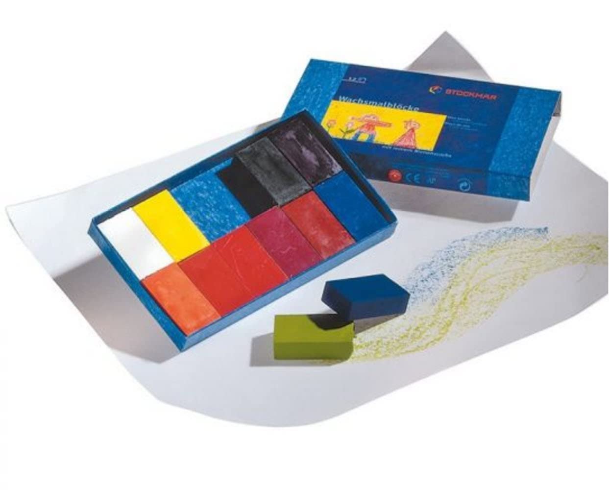 Stockmar Beeswax Crayons, Set of 12 Blocks in Carton