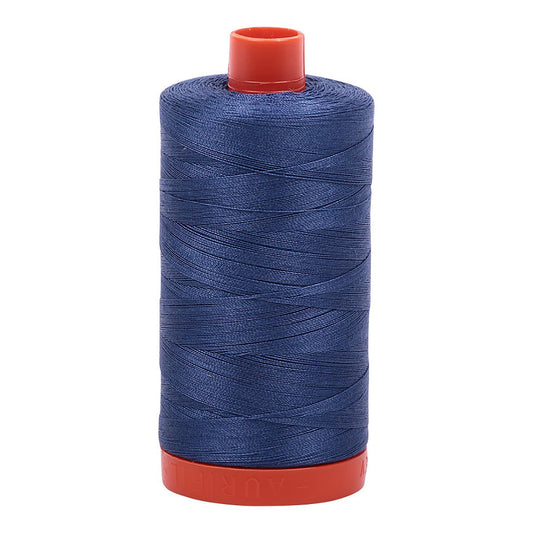 Aurifil Mako Cotton Thread Solid 50wt 1422yds Steel Blue