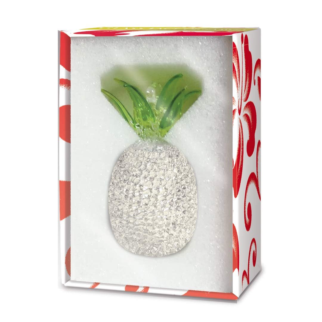 Island Heritage Pineapple Classic Yellow Hawaii Christmas Glass Lace Ornament