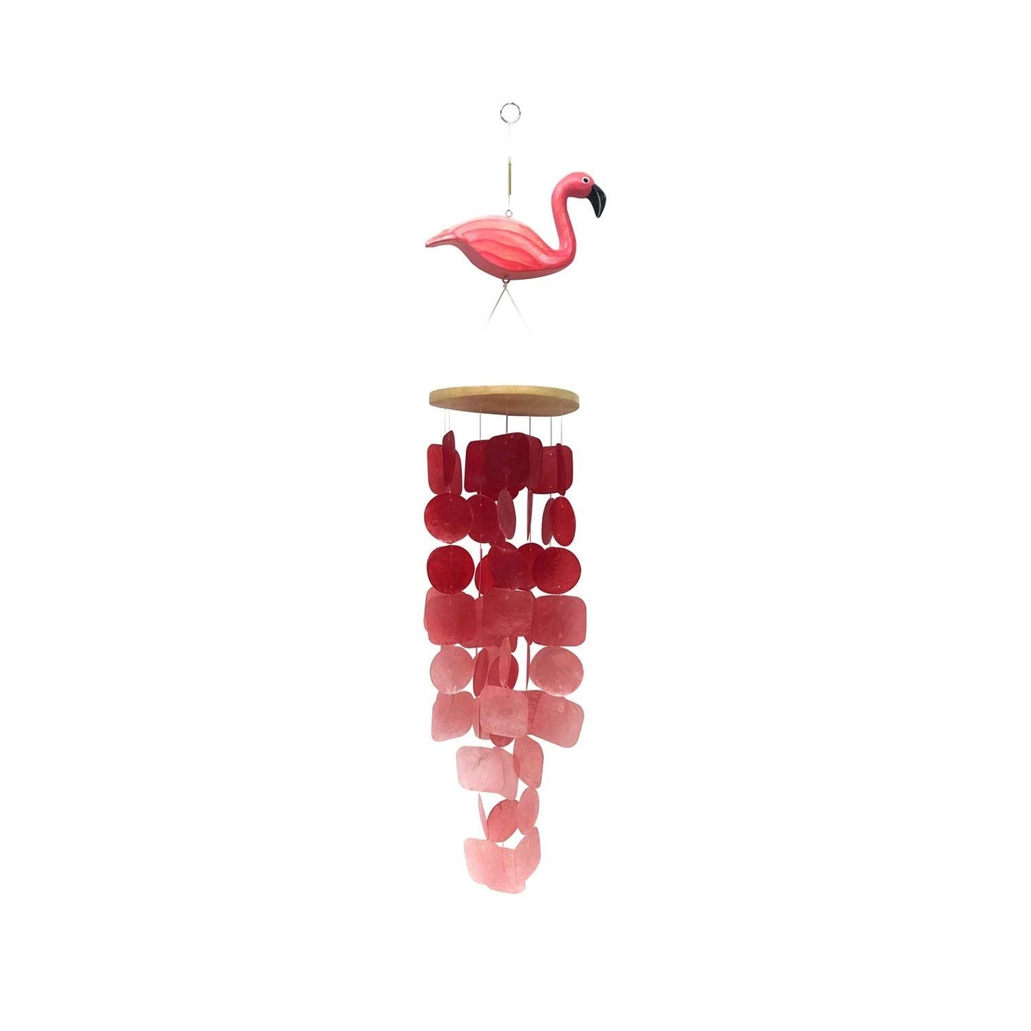Beachcombers B22304 Flamingo Pink Ombre Capiz Chime, 31.4-inch High
