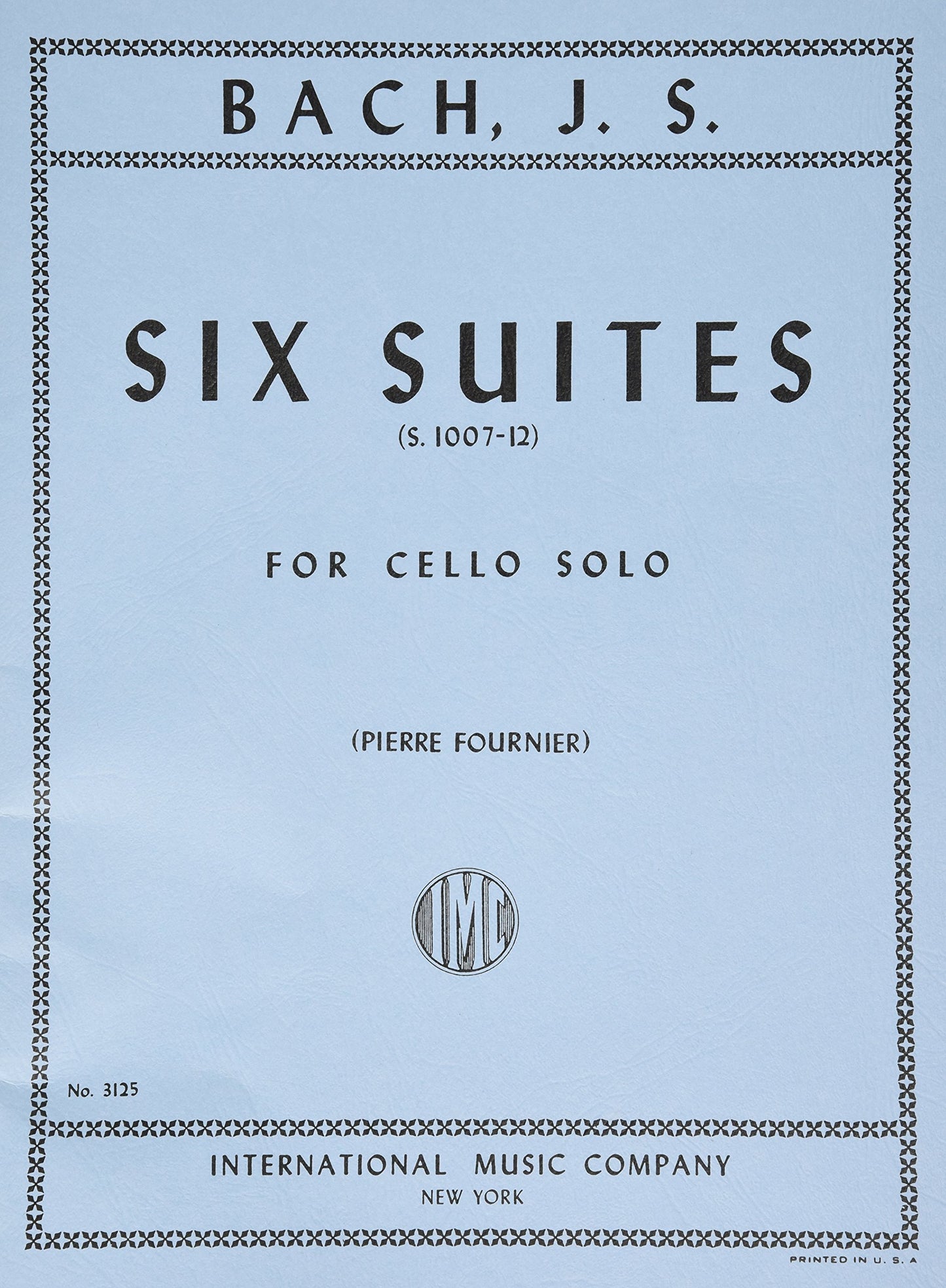 Bach, JS - 6 Cello Suites BWV 1007 for Cello - Arranged by Fournier - International Edition
