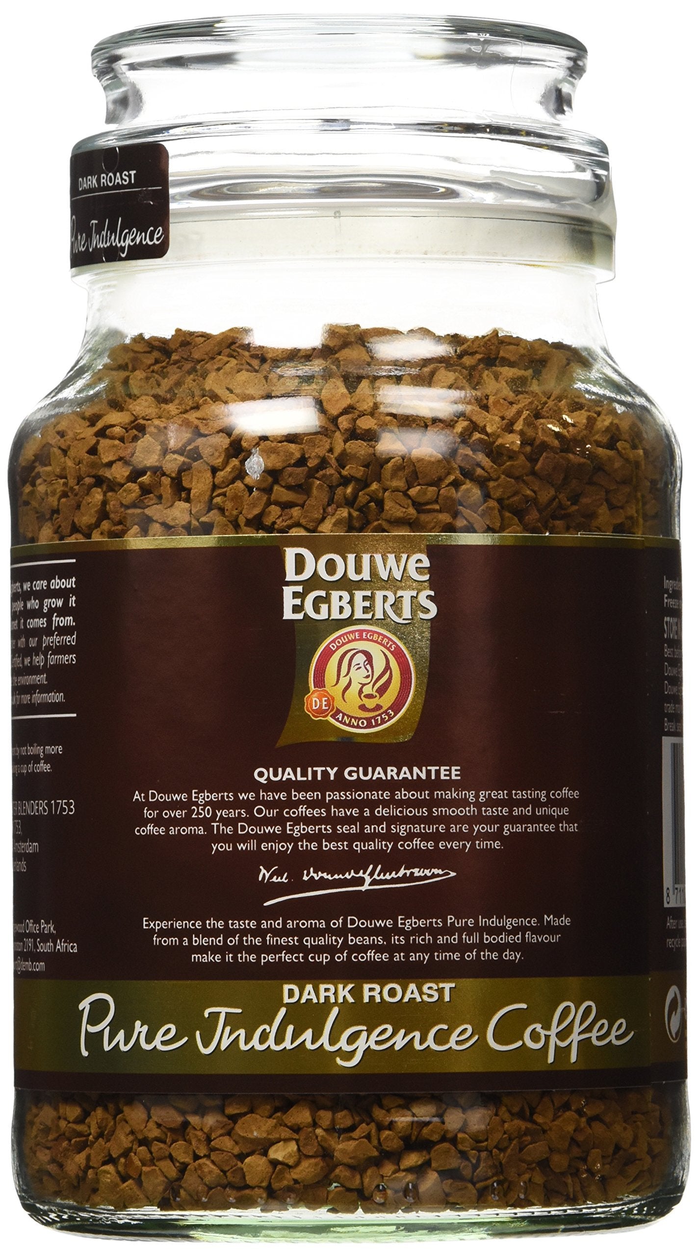 Douwe Egberts Pure Indulgence Instant Coffee, Dark Roast, 6.7-Ounce, 190g (Pack of 2)