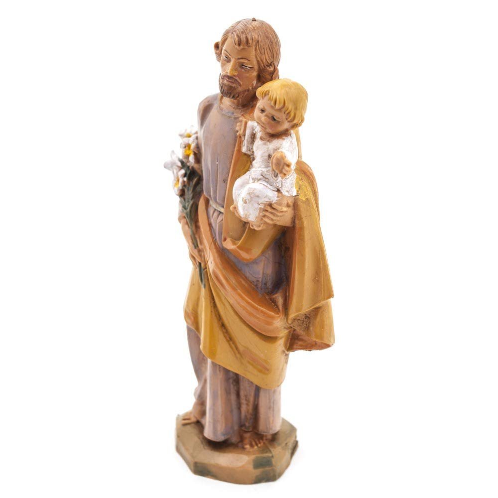 Fontanini by Roman Inc., Specialty Figure, 5" Collection, St. Joseph, 4.5" H, Handmade in Italy, Designed and Manufactured in Tuscany, Polymer, Hand Painted, Italian, Detailed