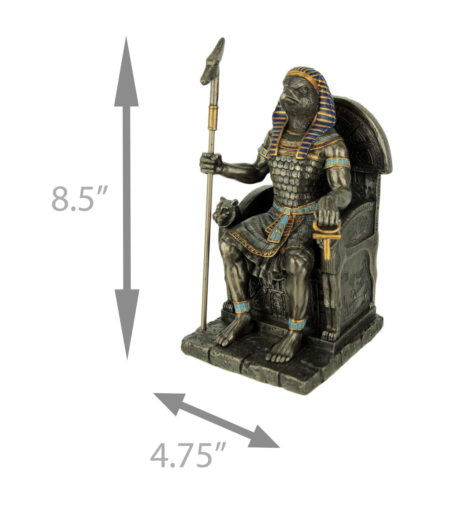 WU Horus Egyptian God Sitting on Throne Statue