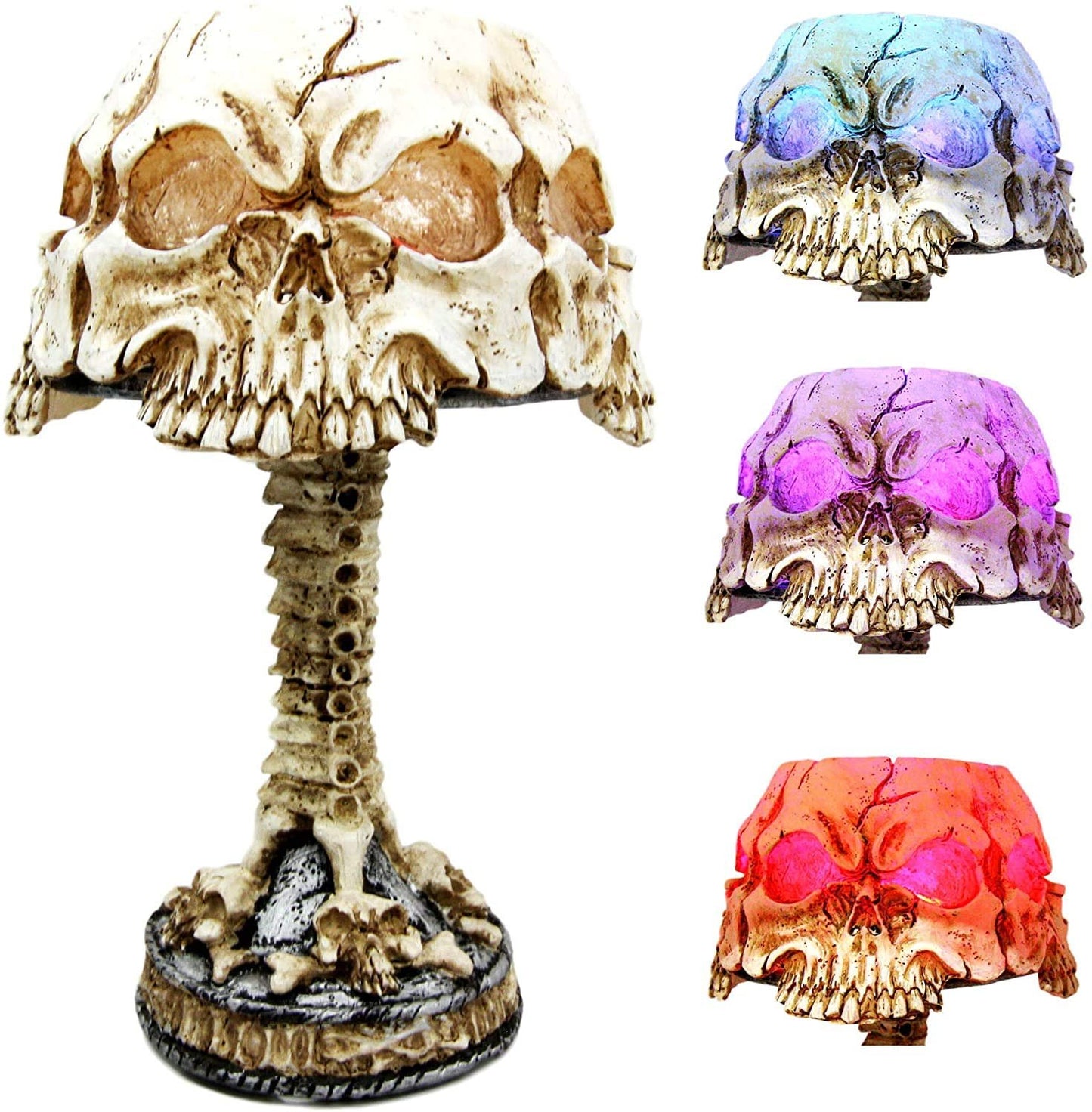 Pacific Giftware Ossuary Skull LED Mini Night Lamp Color Changing Desktop Halloween Decor