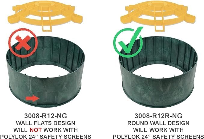 Polylok 24" x 12" Septic Tank Riser w/Round Walls