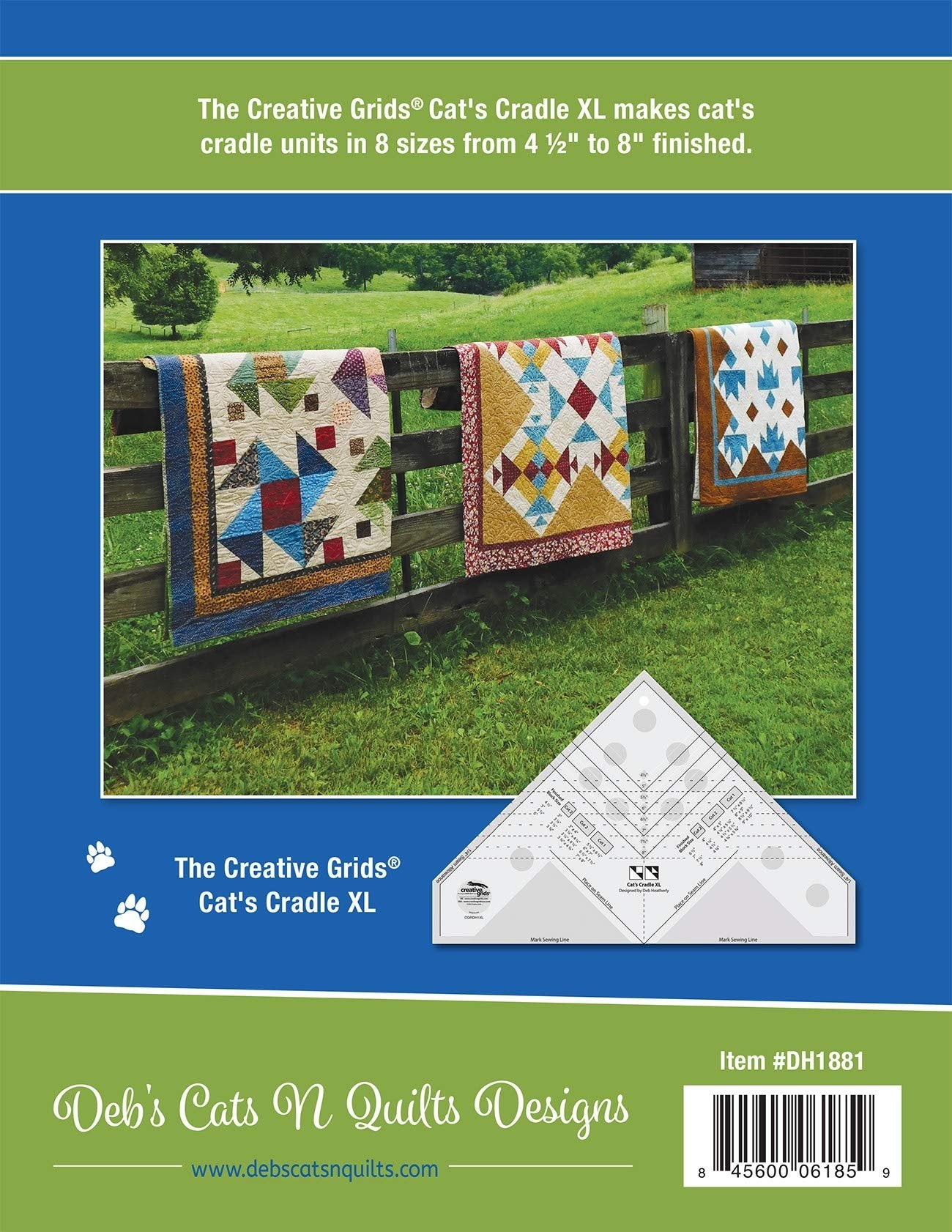 Deb's Cats N Quilts Presents Catitude XL: 10 Patterns that use the Creative Grids Cat's Cradle XL