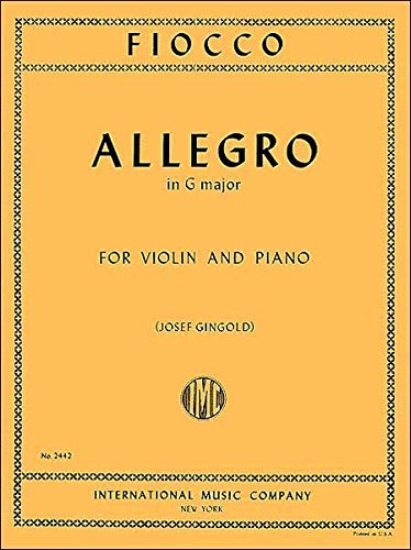 Fiocco: Allegro in G Major - Violin