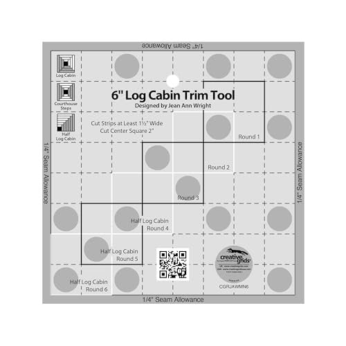 Creative Grids 6in Log Cabin Trim Tool Quilt Ruler - CGRJAWMN6