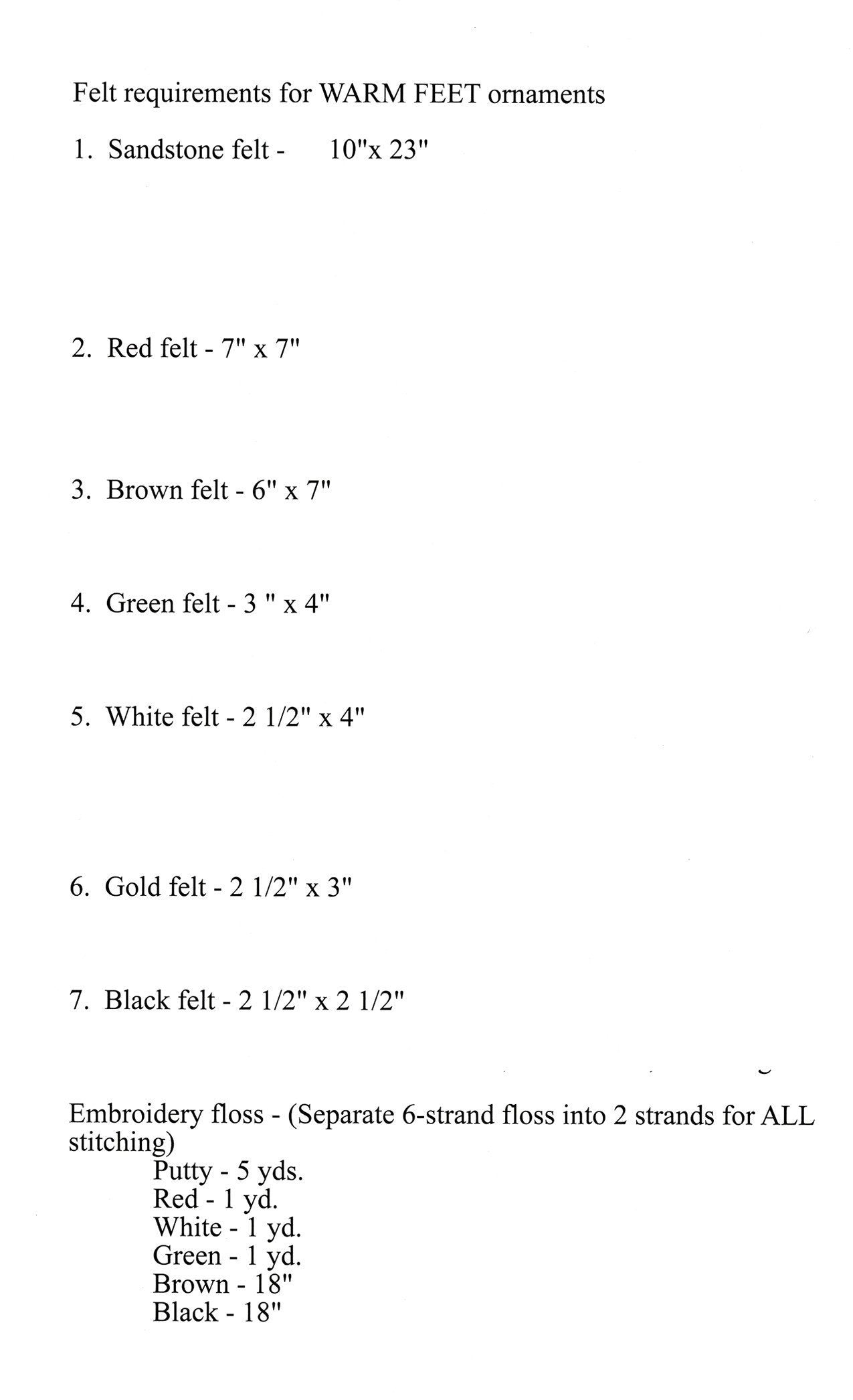 Warm Feet Christmas Ornament Felt Applique Pattern, Six (6) Ornament Designs