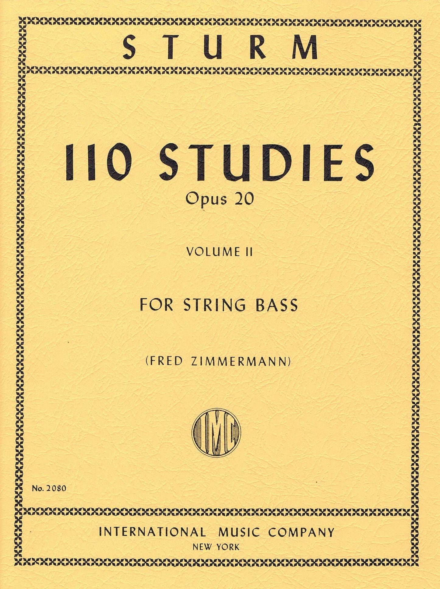 Sturm 110 Studies Opus 20 Volume 2 for String Bass
