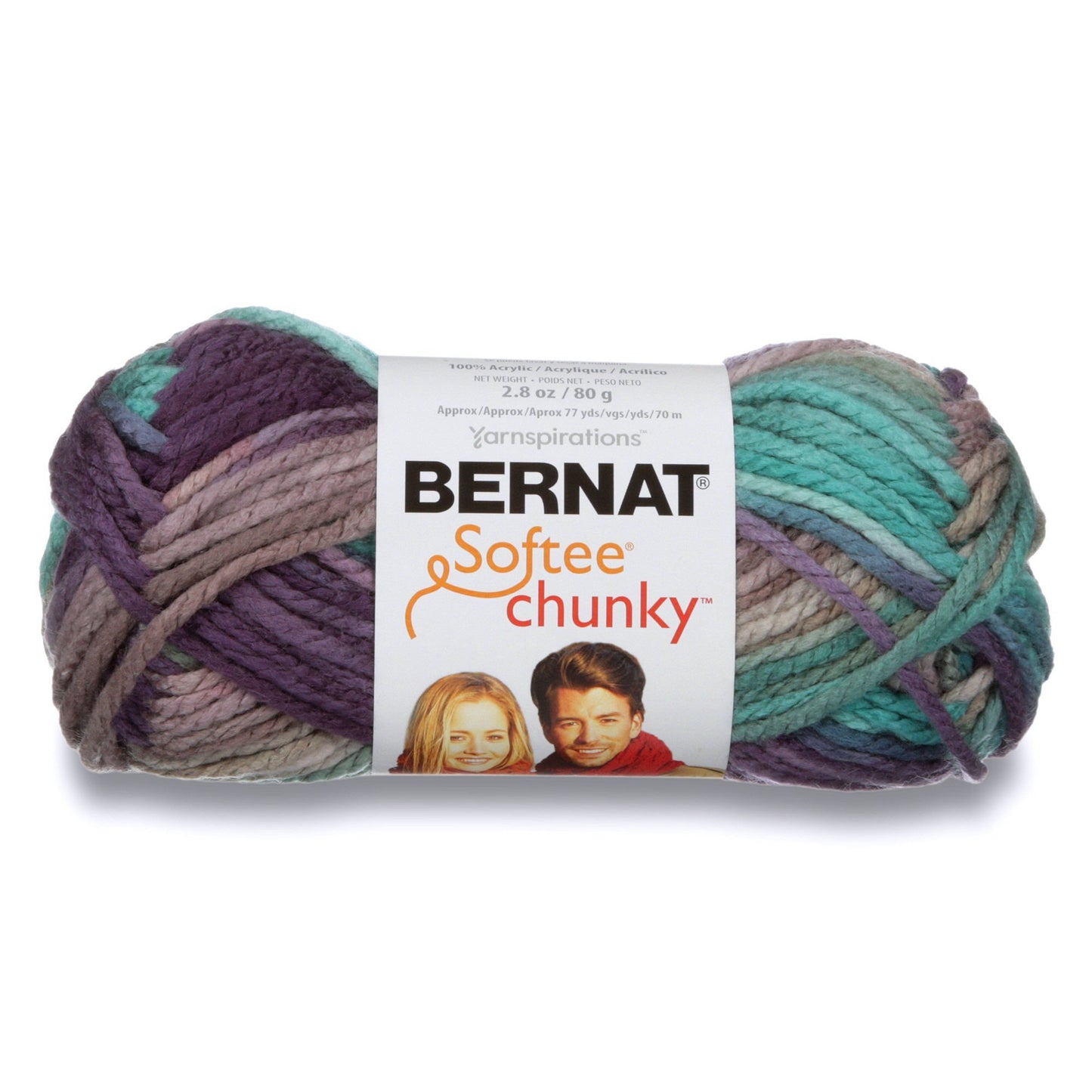 Bernat Softee Chunky Ombre Yarn, 2.5 oz, Gauge 5 Bulky Chunky, 100% Acrylic, Natures Way