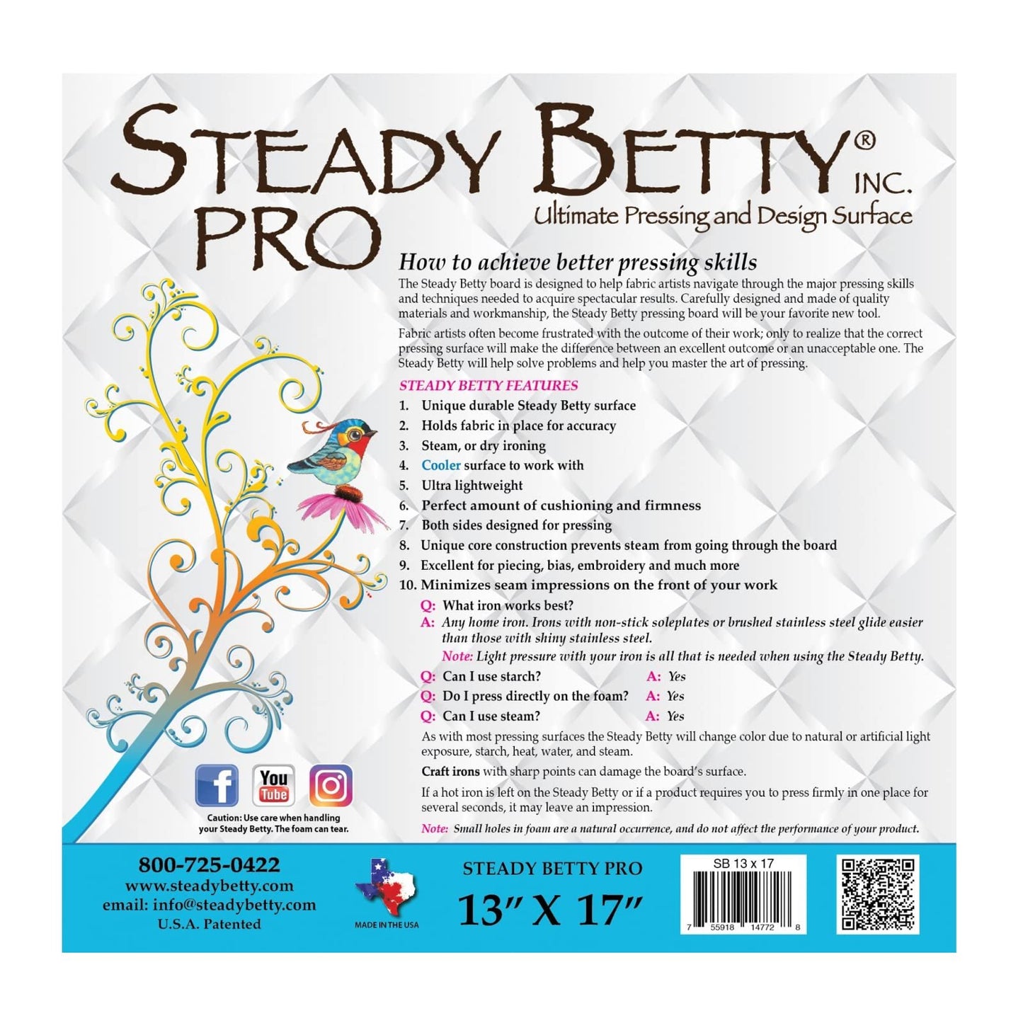 Steady Betty Pro Pressing and Design Surface 13in x 17in