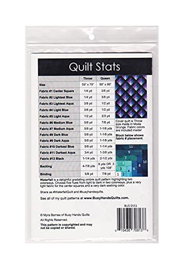 Busy Hands Quilts Quilting Pattern - Waterfall (Includes Instructions for Two Project Sizes)