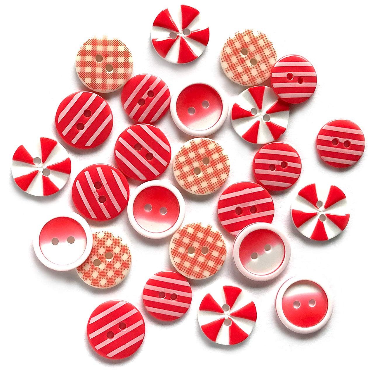 Buttons Galore Printed Craft & Sewing Buttons - Red Carpet - Set of 3 Packs Total 60 Buttons