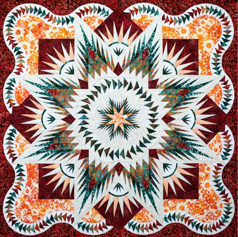 Quiltworx Arctic Star Wall Pattern, red/Orange