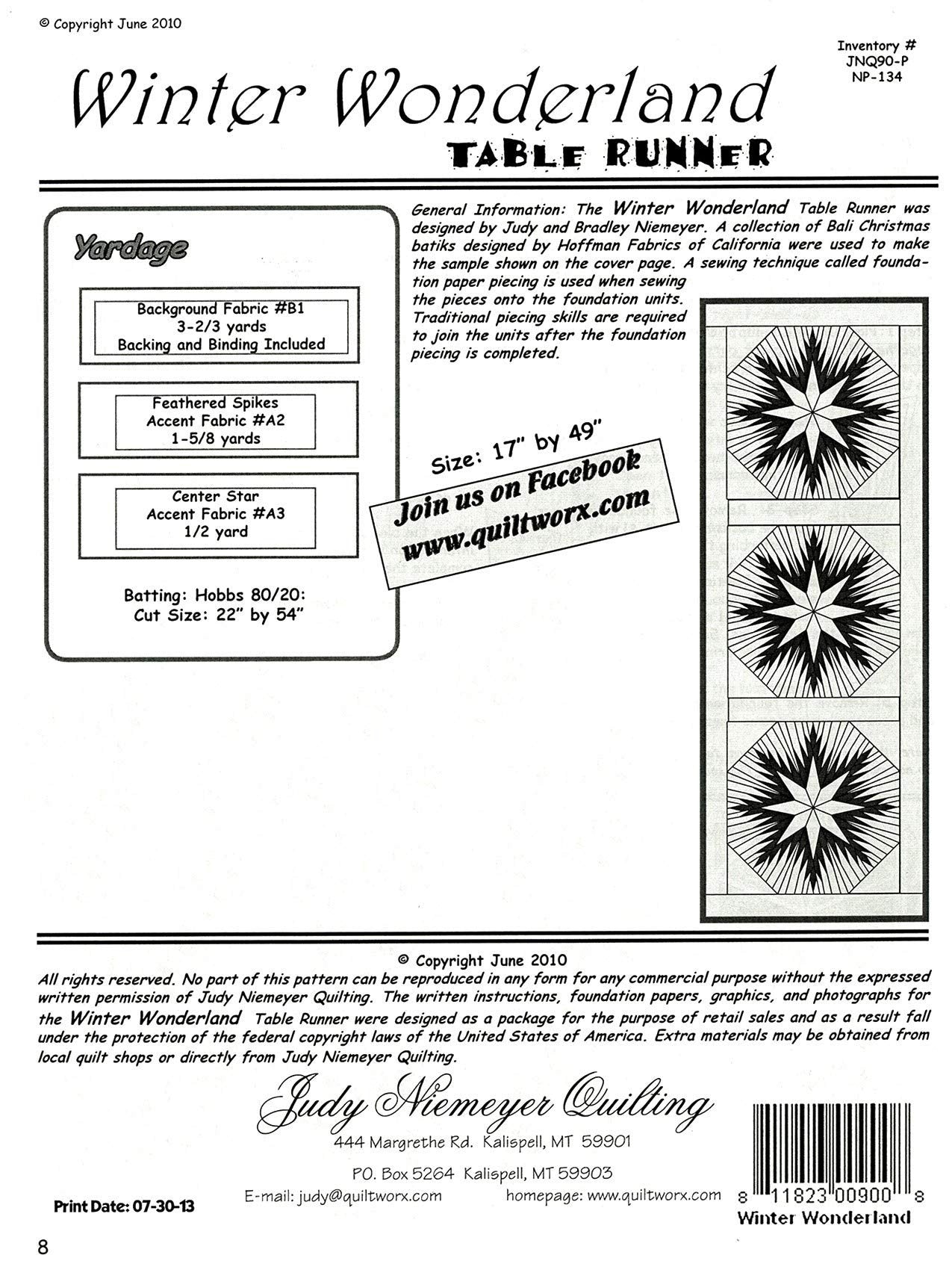 Winter Wonderland Snow Flake Foundation Paper Piecing Pattern