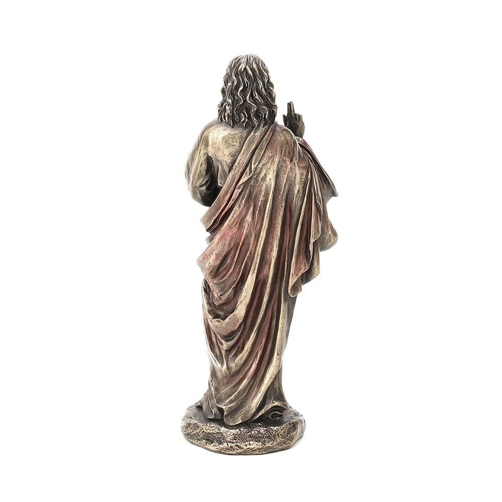 Veronese Design 8 1/4" Tall Sacred Heart of Jesus Cold Cast Bronzed Resin Statue Religious Sculpture Home Decor Gift