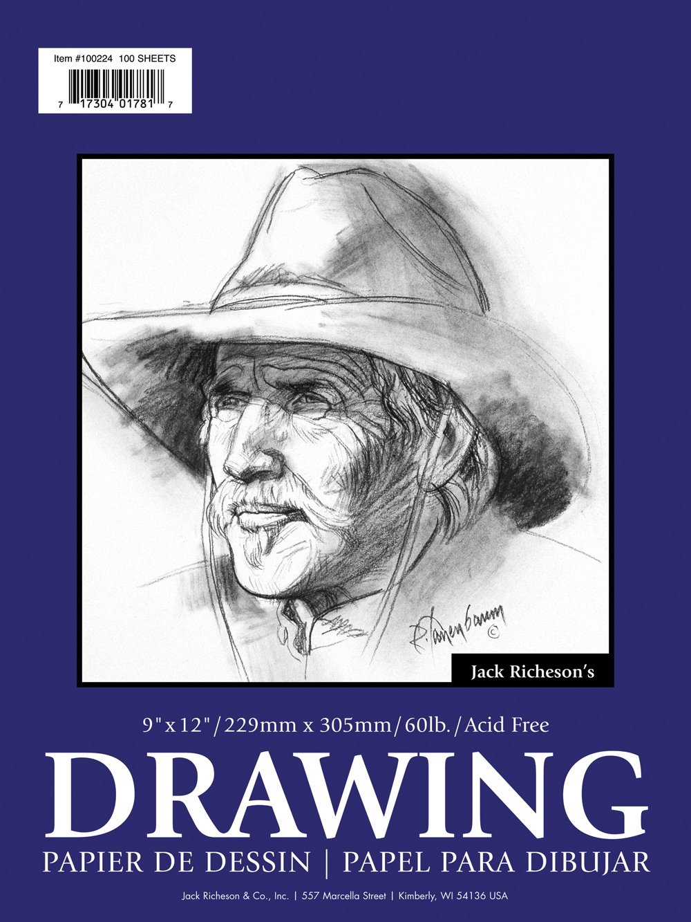 Jack Richeson 14-Inch-by-17-Inch Drawing Paper Pad, 100-Sheet