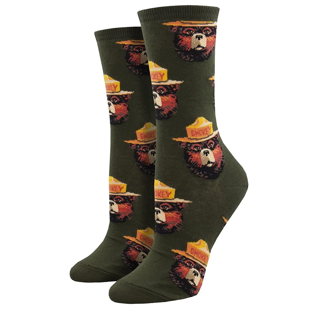 Women's Crew Socks Smokey The Bear Face