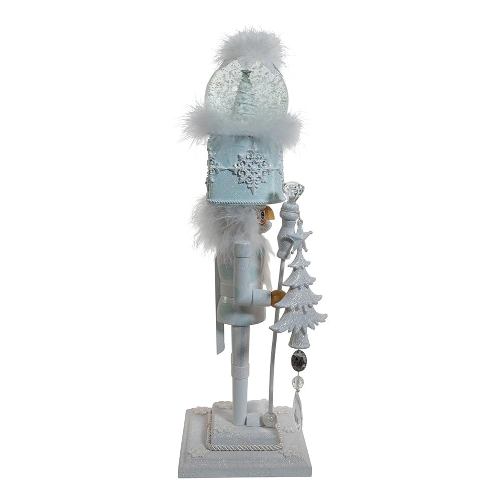 Kurt Adler Hollywood Nutcrackers Battery Operated Lit Animated Musical White Soldier Water Globes Hat Nutcracker