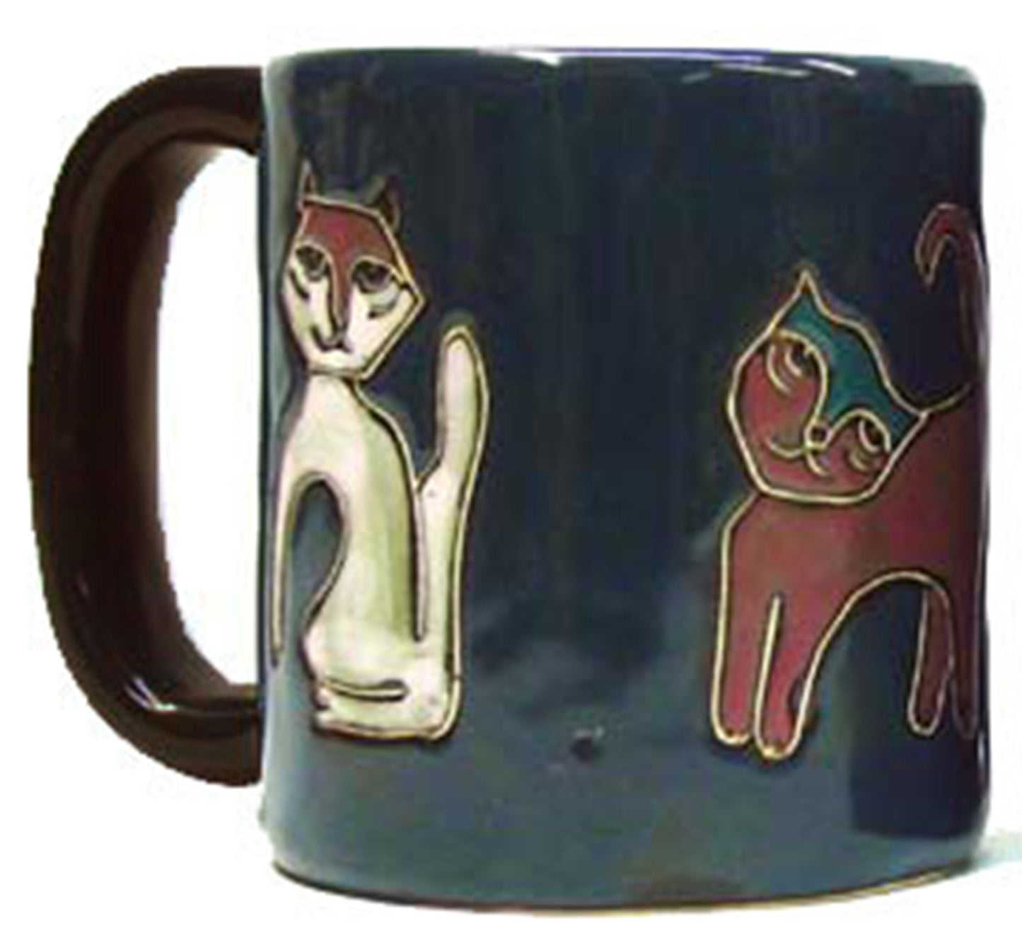 Mara Stoneware Mug - Cats - Blue - 16 oz