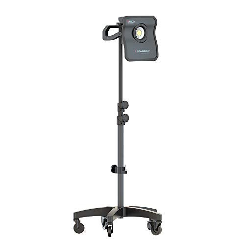 SCANGRIP WHEEL STAND, for Mobile Work Light Positioning in the Workshop, Detailing Light Stand, Extendable from 3 ft to 6,2 ft, Bracket for Second Work Light