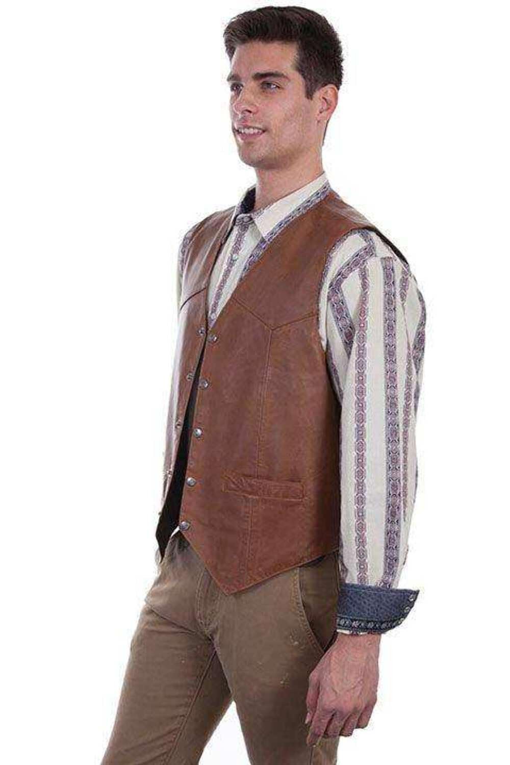 Scully Leather Vest Tan 3XT