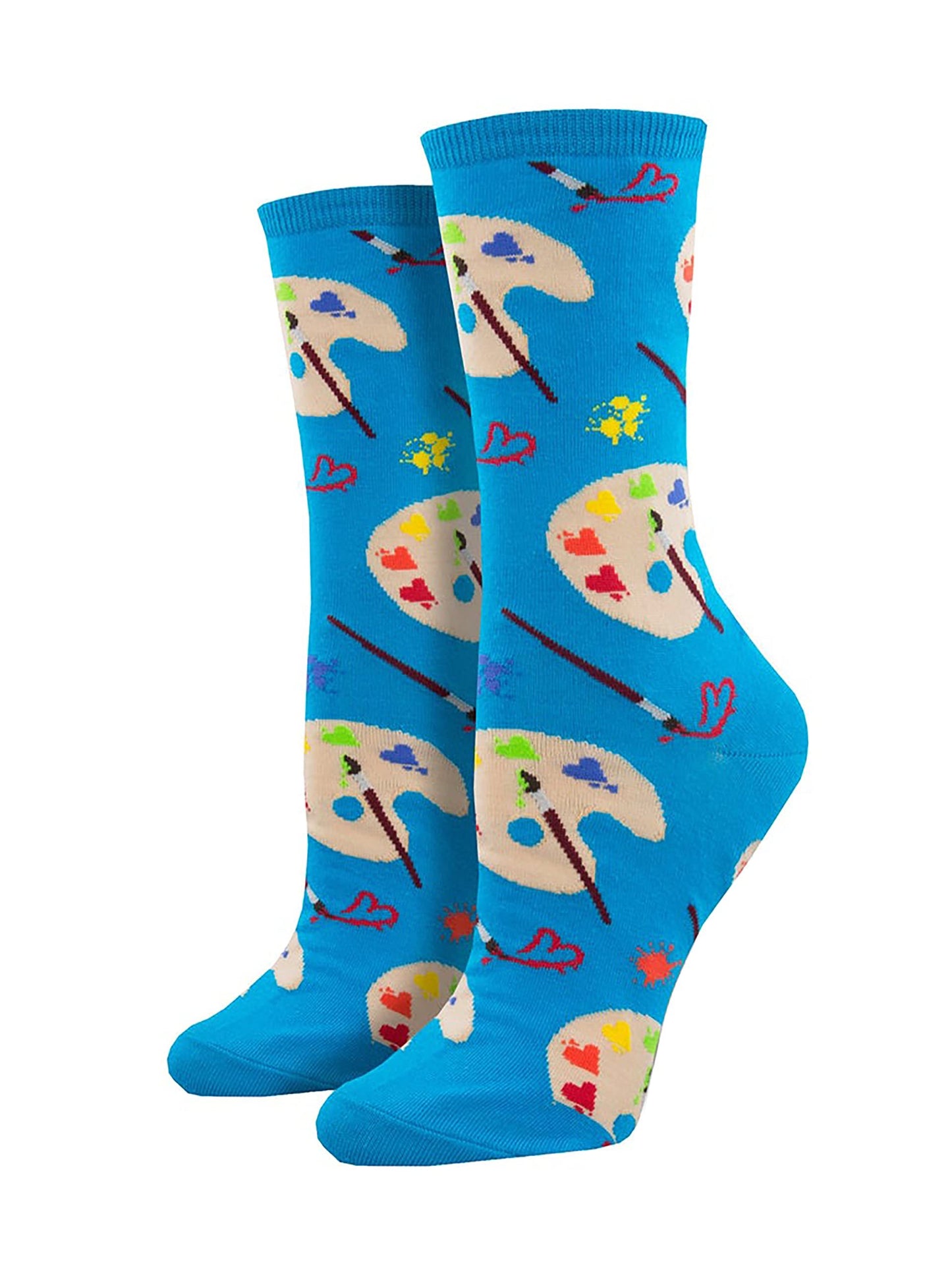 Socksmith Women's Lovely Art Crew Socks, Blue