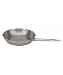 Royal Industries Frying Pan with Helper Handle, 14" x 2.4" HT, Stainless Steel, Commercial Grade - NSF Certified