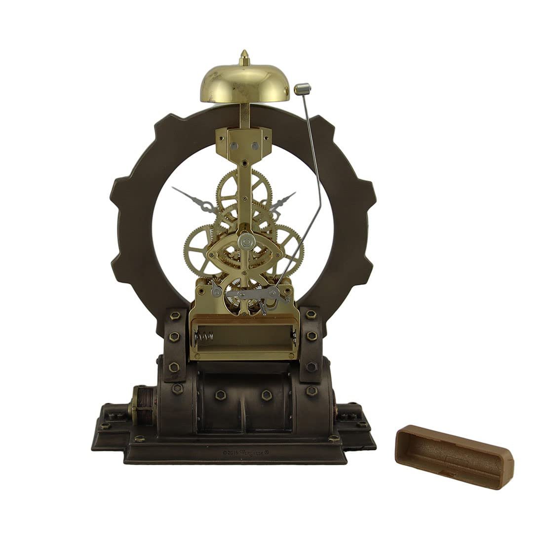 Veronese Design Time's Gate Metallized Steampunk Generator Desktop Striking Clock