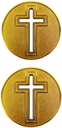 Jesus Christ Bible Religious Die Cut Cross - Good Luck Double Sided Collectible Challenge Pewter Coin