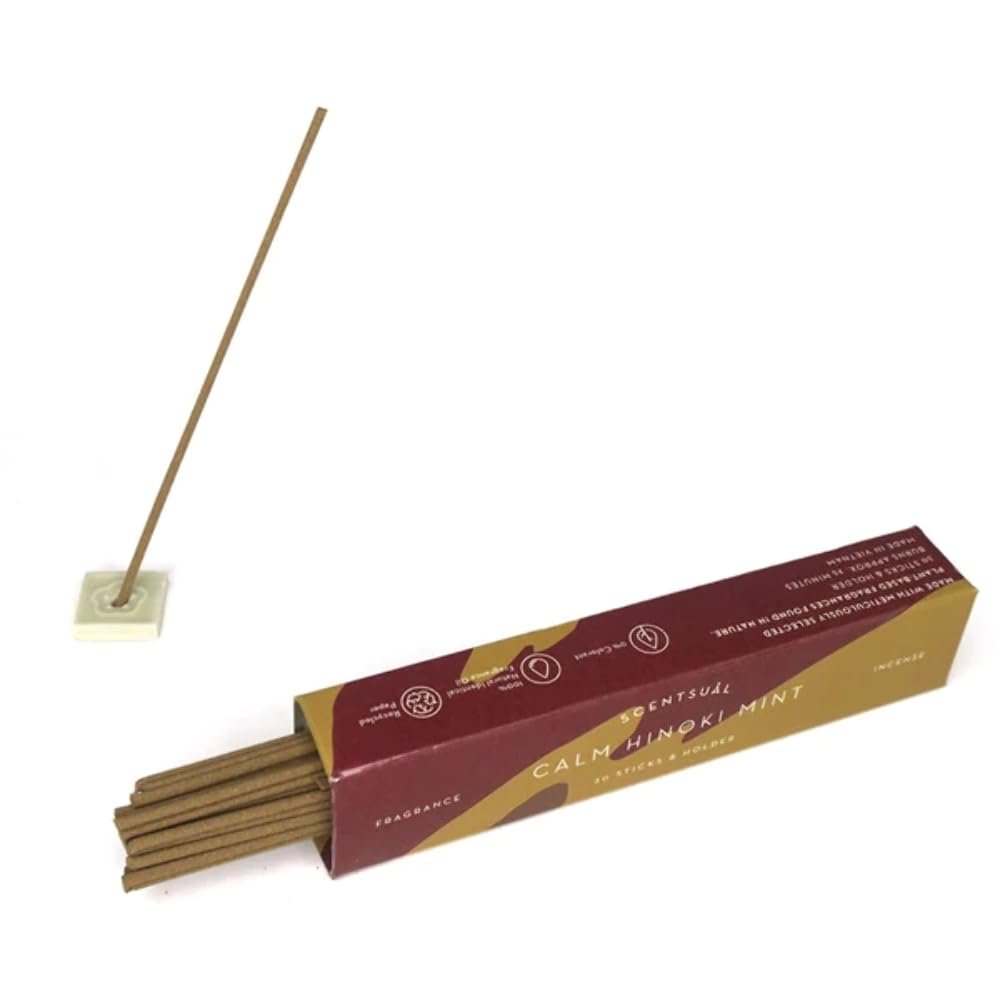 SCENTSUAL Incense - Calm Hinoki Mint 30 Sticks by NIPPON KODO, Japanese Quality Incense Since 1575