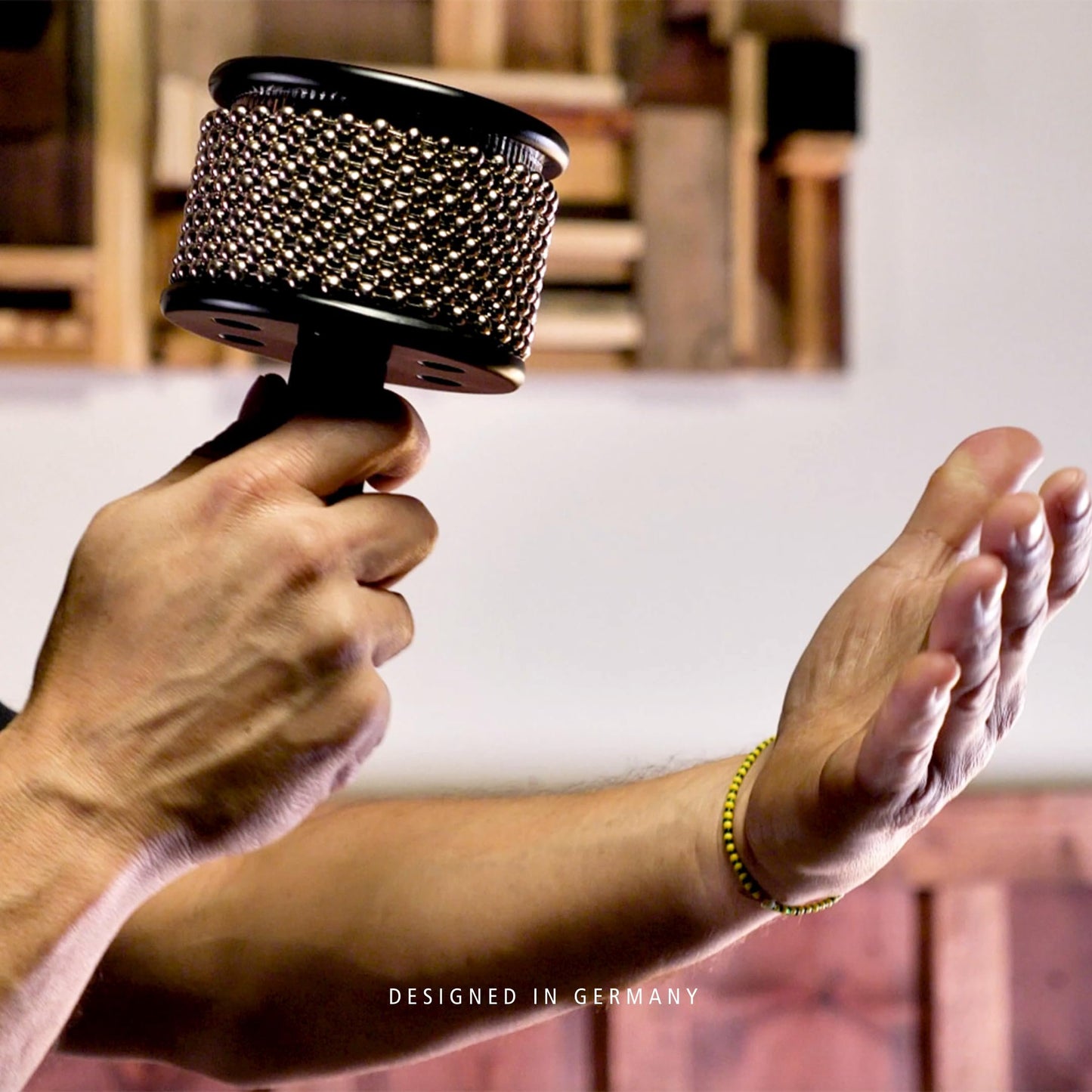 Meinl Percussion Turbo Cabasa Instrument with Sound Ports for Extra Projection and Stainless Steel Cylinder, Large, 2-Year Warranty, Black, (CA5BK-L)