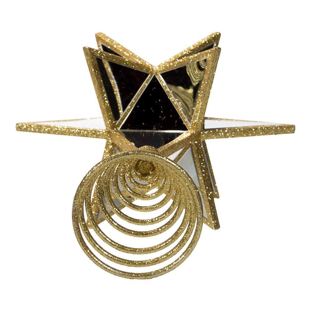 Kurt S. Adler 13.5-Inch Mirror Narrow Gold Star Tree Topper