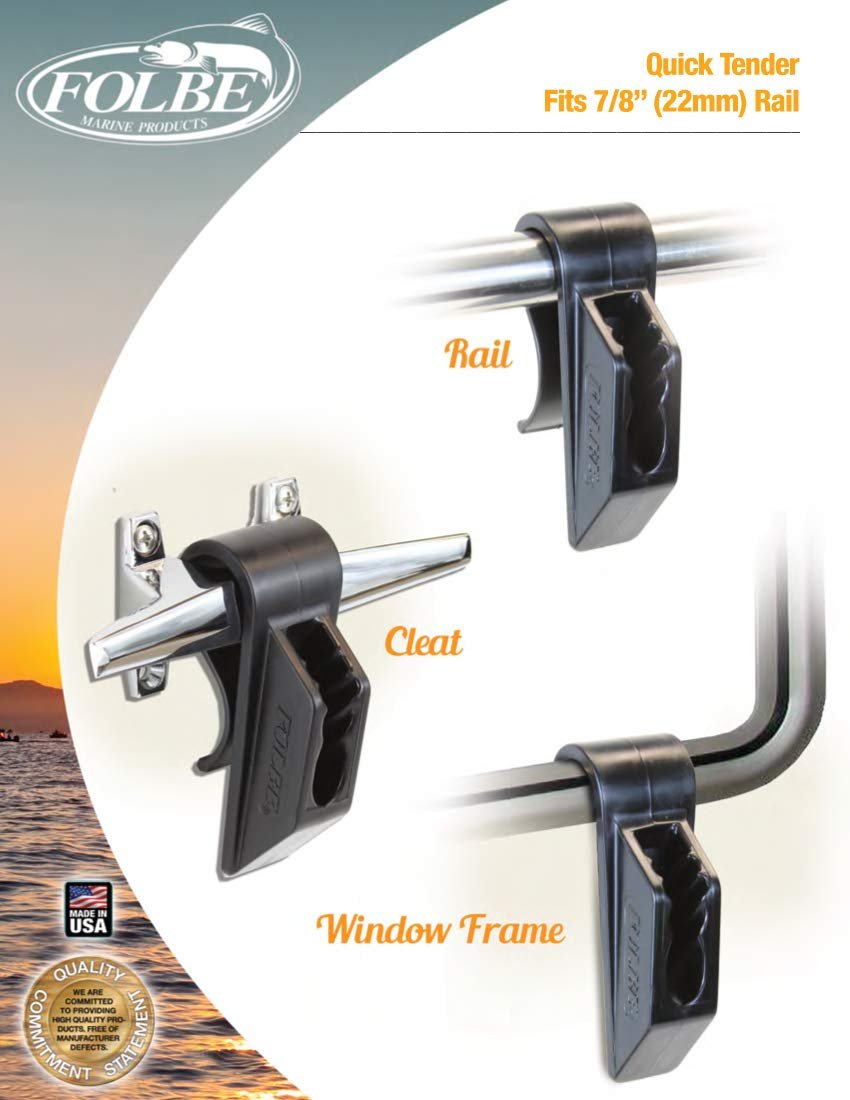 Folbe Boat Fender Hanger Adjuster Clip (Sold in Pairs) - Fits 7/8" (22 mm) Rails - Blue